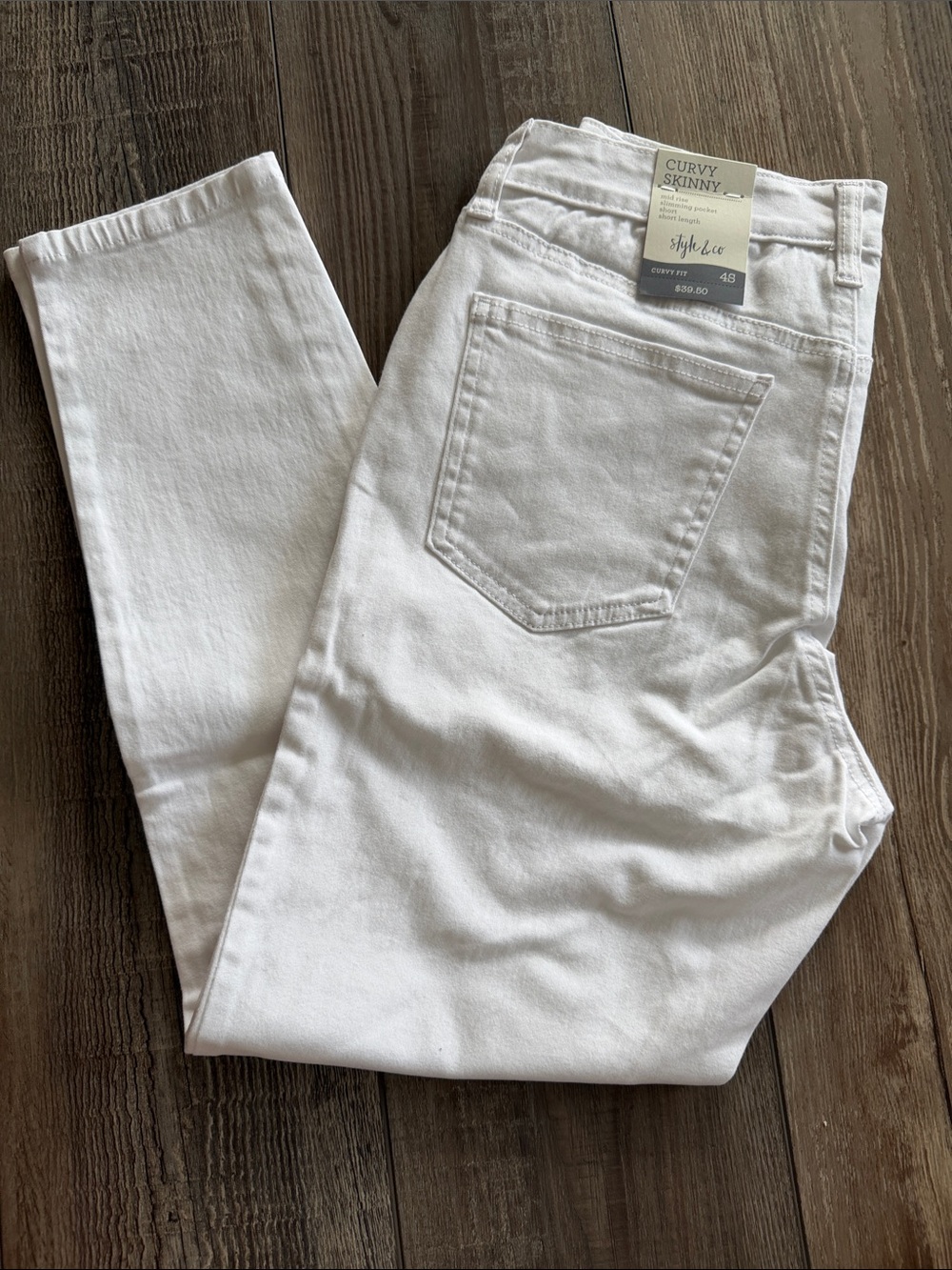Style & Co. White Curvy Skinny Jeans - Women's Stretch Denim
